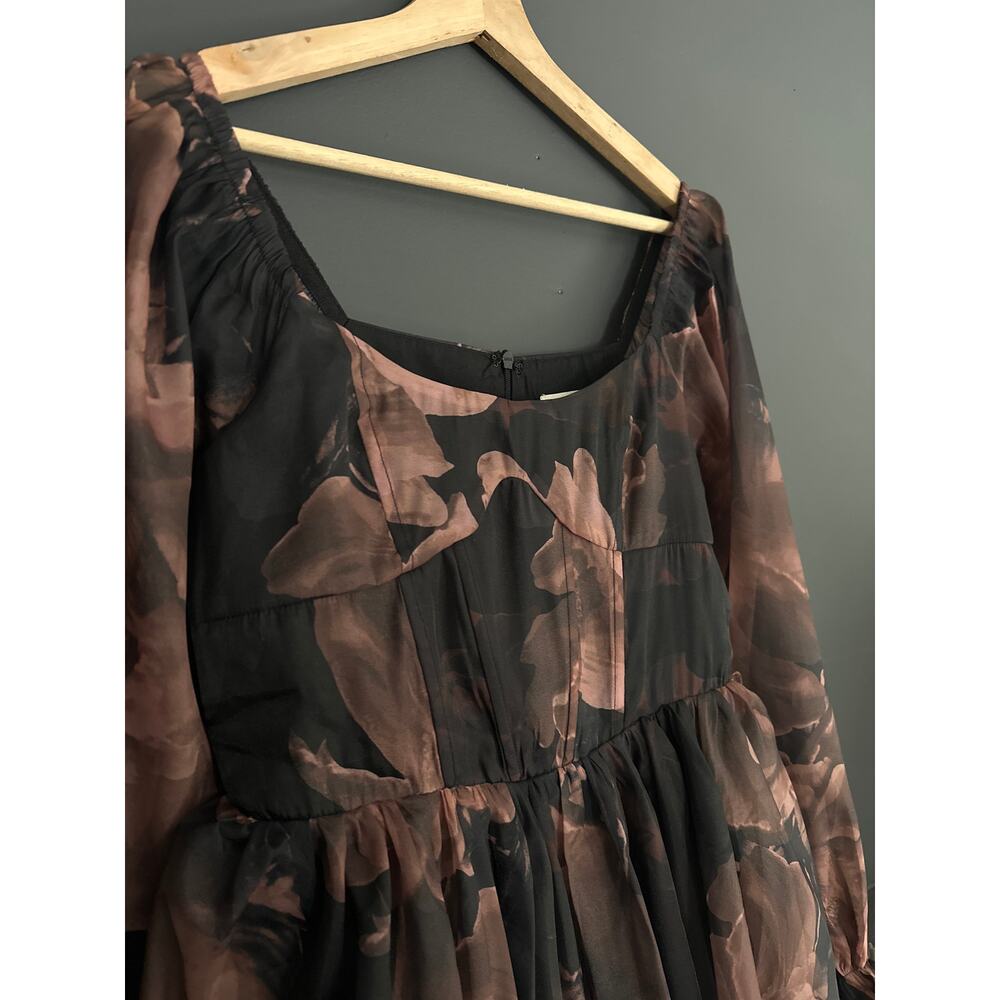 Promesa Rich Blossoms Floral Organza Corset Babydoll Romper Dress NEW Size Small - Picture 9 of 16